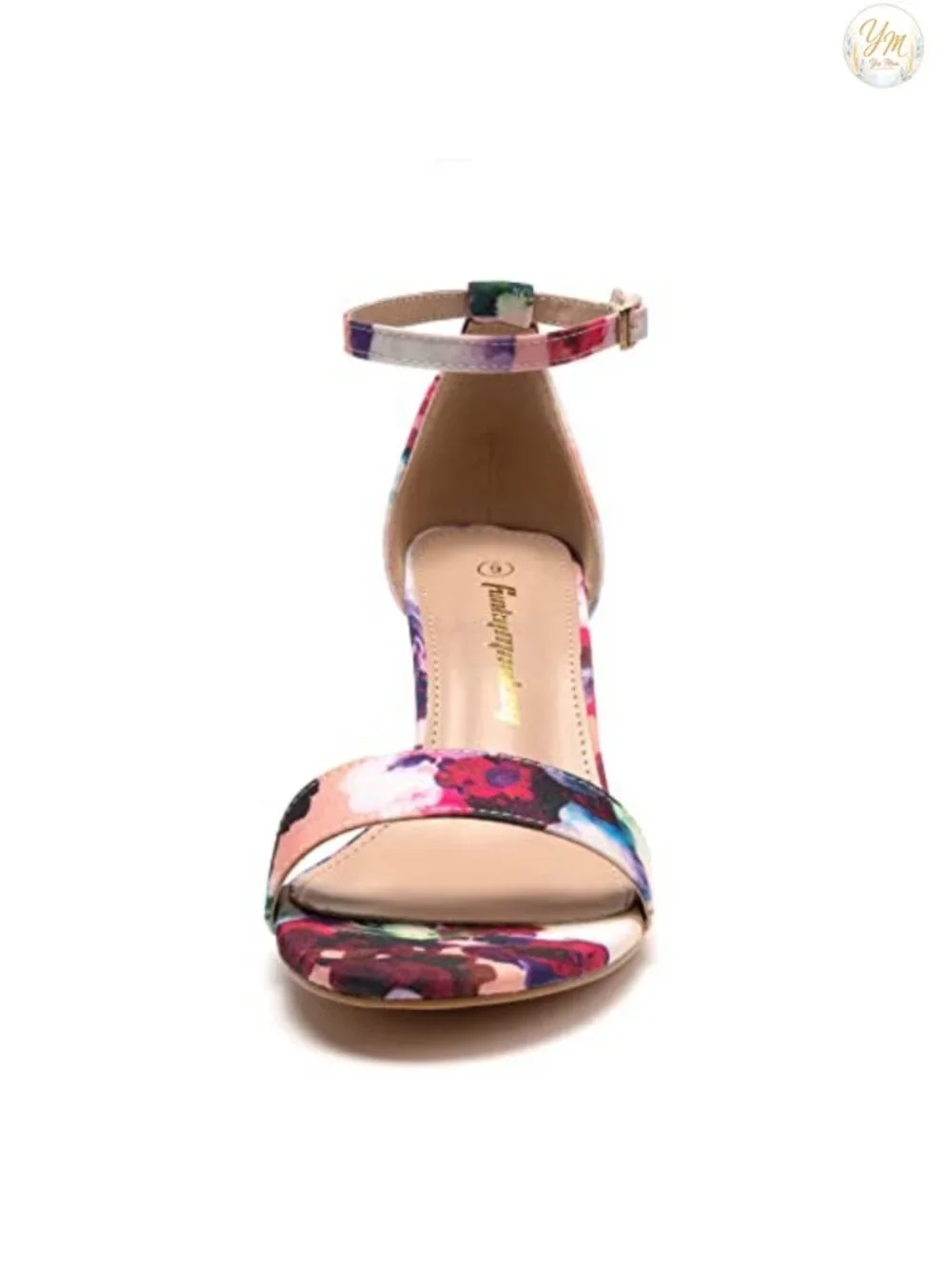 Chunky Heeled Sandals Women's Two Strap Open Toe Ankle Strap PU